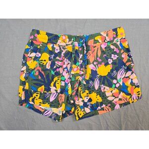 St Johns Bay Womens Floral Linen Blend Shorts M